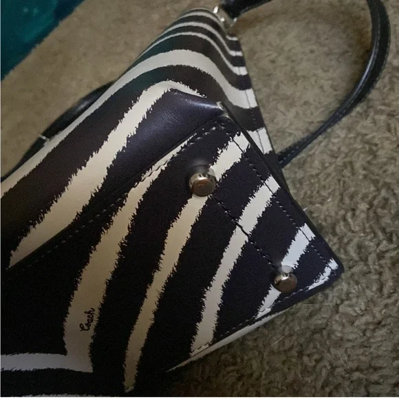 Coach Willow 24 Storypatch Zebra Print Shoulder Crossbody Bag - Picture 8 of 10